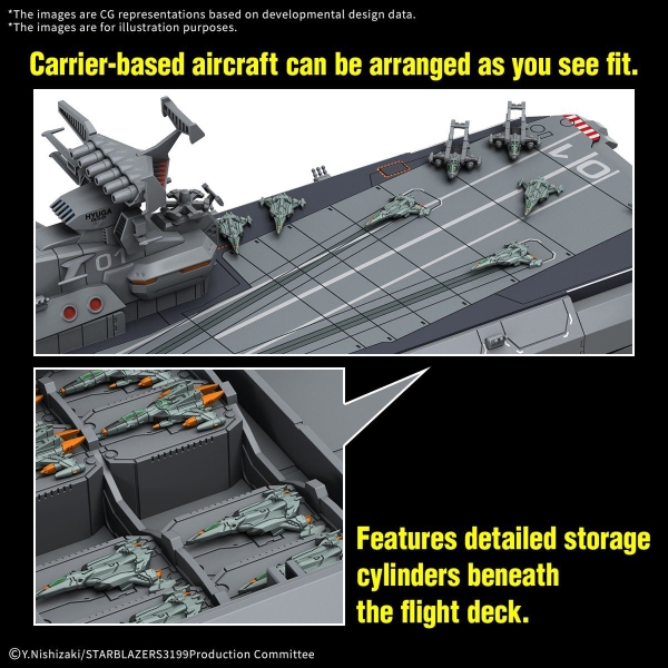Mô Hình Lắp Ráp 1/1000 EFCF HYUGA CLASS BATTLECARRIER DCV-01 HYUGA của Bandai Nhật bản