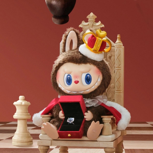 Mô Hình Labubu King POPMART THE MONSTERS Let's Checkmate Series-Vinyl Plush Doll Art Toy 40cm