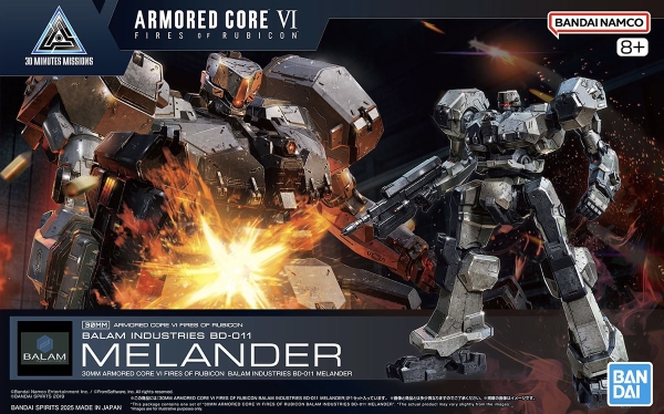 Mô Hình Lắp Ráp 30MM ARMORED CORE Ⅵ FIRES OF RUBICON BALAM INDUSTRIES BD-011 MELANDER của Bandai Nhật