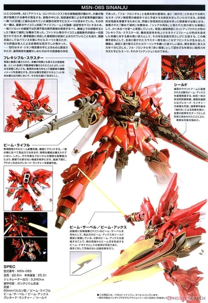 Mô Hình Lắp Ráp Gundam HGUC 1/144 MSN-06S Sinanju của Bandai Nhật Bản