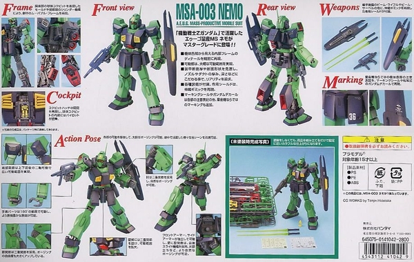Mô Hình Lắp Ráp Gundam MG 1/100 NEMO của Bandai Nhật Bản