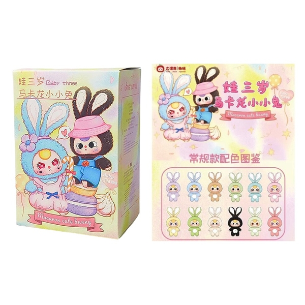[Hộp Mù] Blindbox hàng sẵn Baby Three : Macaron Cute Bunny có móc khóa dễ thương
