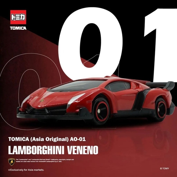 Mô Hình Xe Tomica Asia Original AO-01 Lamborghini Veneno Chính Hãng TakaraTomy