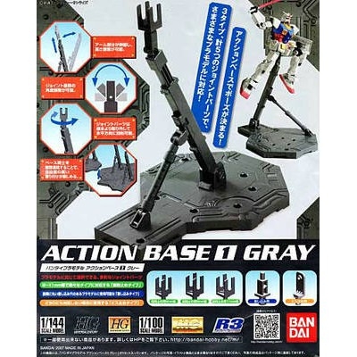 Đế trưng bày Action Base 1 Black - Gray - Clear - Đen - Xám - Trong Suốt Display Bandai HG RG MG của Bandai nhật