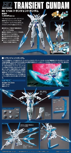 Mô Hình Lắp Ráp Gundam HGBF 1/144 TRANSIENT GUNDAM của Bandai Nhật bản