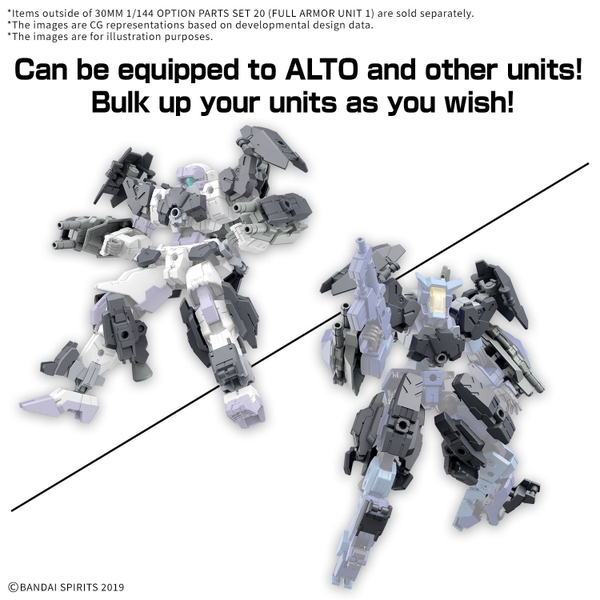 Mô Hình Lắp Ráp 30MM 1/144 Option parts set 20 - Full Armor Unit 1 của Bandai Nhật bản