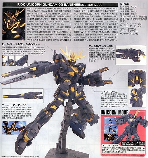 Mô Hình Lắp Ráp Gundam 1/144 HGUC Unicorn Gundam 2 Banshee Norn (Destroy Mode) của Bandai Nhật