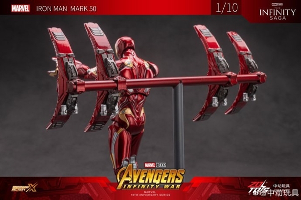 Mô Hình Ráp Sẵn 1/10 Iron Man Mark 50 Nano Floating Gun With Platform Set – MK50 Movie Scene Set của Zdtoys