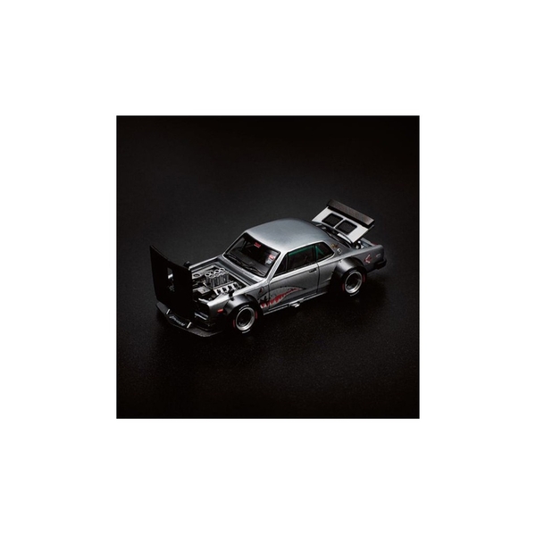 Mô Hình Xe Hơi POPRACE #PRE005 SKYLINE GT-R V8 DRIFT (HAKOSUKA) METALLIC SILVER