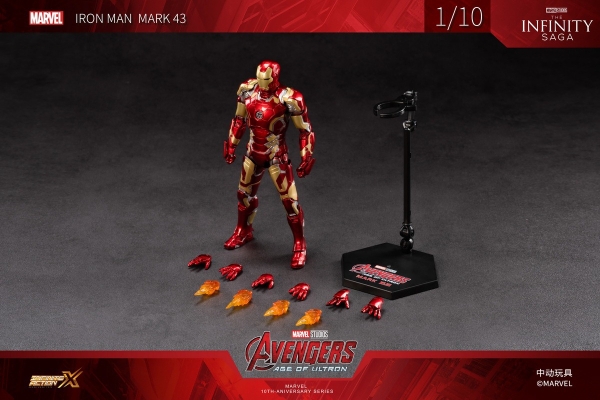 Mô Hình Ráp Sẵn Marvel Iron Man Mark XLIII (MK43) Scale 1:10 của ZDToys