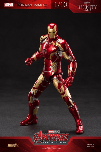 Mô Hình Ráp Sẵn Marvel Iron Man Mark XLIII (MK43) Scale 1:10 của ZDToys