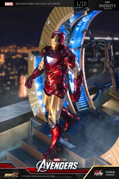 Mô Hình Ráp Sẵn Marvel Iron Man Mark 6 with Suit Up Gantry của ZDtoys