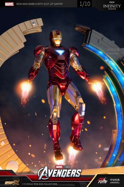 Mô Hình Ráp Sẵn Marvel Iron Man Mark 6 with Suit Up Gantry của ZDtoys