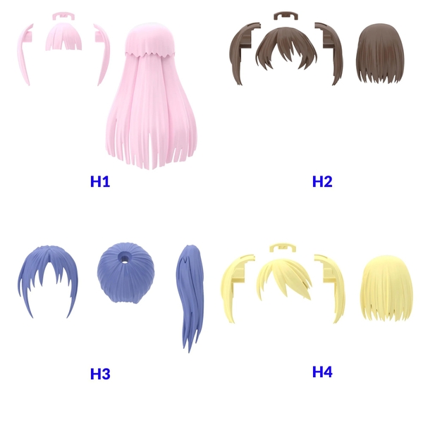 Mô Hình Lắp Ráp Bộ Phụ Kiện 30MS OPTION HAIR STYLE PARTS Vol.6 ALL 4 TYPES