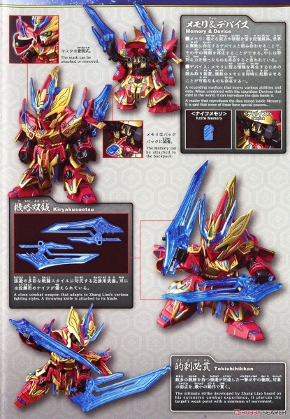 Mô Hình Lắp Ráp Gundam SD SANGOKU SOKETSUDEN Zhang Liao Sazabi của Bandai Nhật Bản