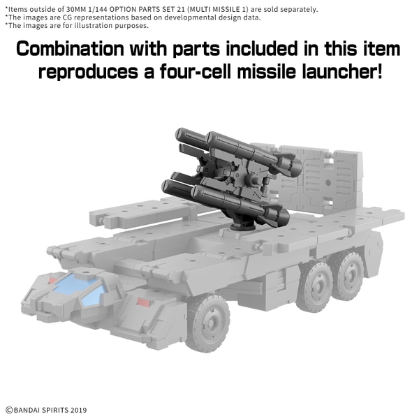 Mô Hình Lắp Ráp 30MM 1/144 Bộ Phụ Kiện OPTION PARTS SET 21 (MULTI MISSILE 1) của Bandai Nhật bản