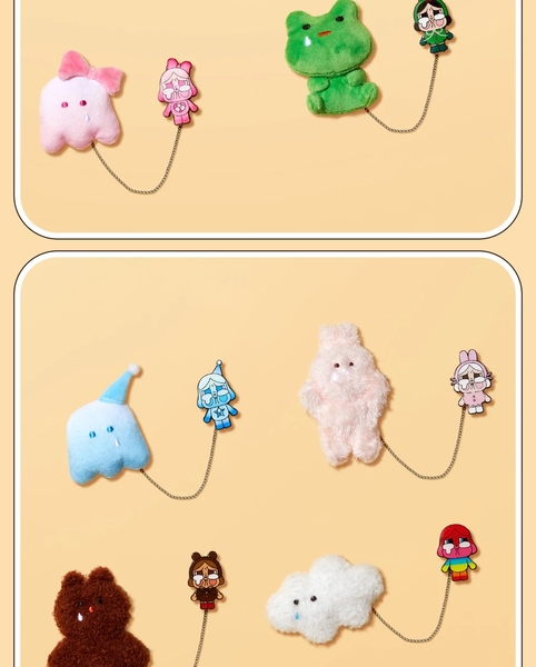 HUY HIỆU POP MART CRYBABY Crying Again Series-Plush Badge Blind Box