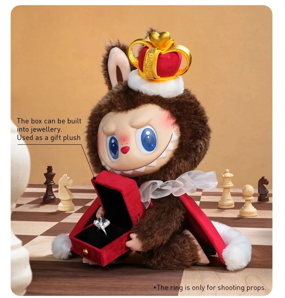 Mô Hình Labubu King POPMART THE MONSTERS Let's Checkmate Series-Vinyl Plush Doll Art Toy 40cm