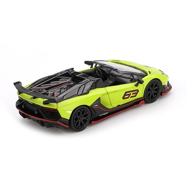 Mô Hình Xe MiniGT Box Version MGT00887 Lamborghini Aventador SVJ 63 Roadster Verde Shock