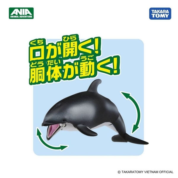 Mô hình động vật Cá heo ANIA AS-19 Dolphin 615446 Fullbox Chính hãng TakaraTomy