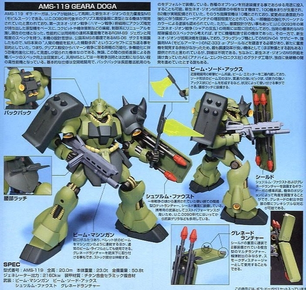 Mô Hình Lắp Ráp Gundam HG UC 1/144 GEARA DOGA của Bandai Nhật Bản