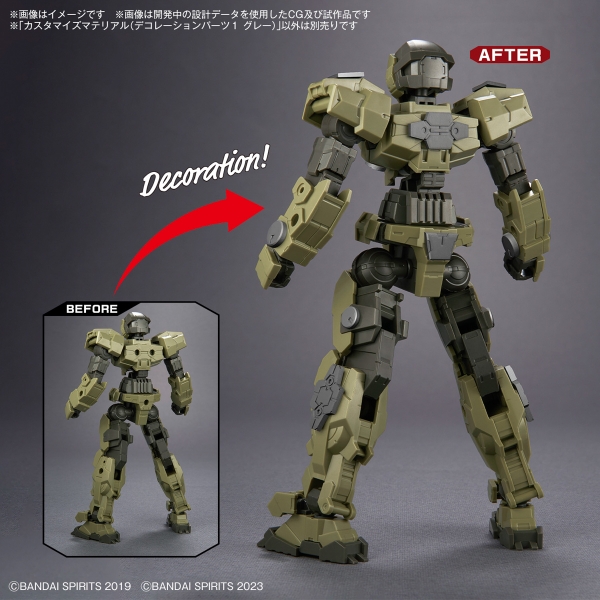 Mô Hình Lắp Ráp 30MS CUSTOMIZE MATERIAL (DECORATION PARTS 1 GRAY) của Bandai nhật bản