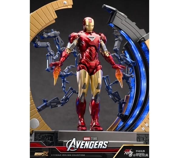 Mô hình trang trí Marvel - Iron Man MK6 - Suit-up Gantry - ZD Toys - ZM80