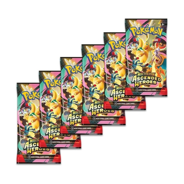 Thẻ TCG Pokemon : Mega Evolution - Ascended Heroes Booster Bundle bản Tiếng Anh