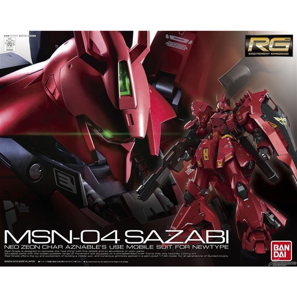 Mô Hình Lắp Ráp Gundam RG MSN-04 Sazabi của Bandai Nhật Bản