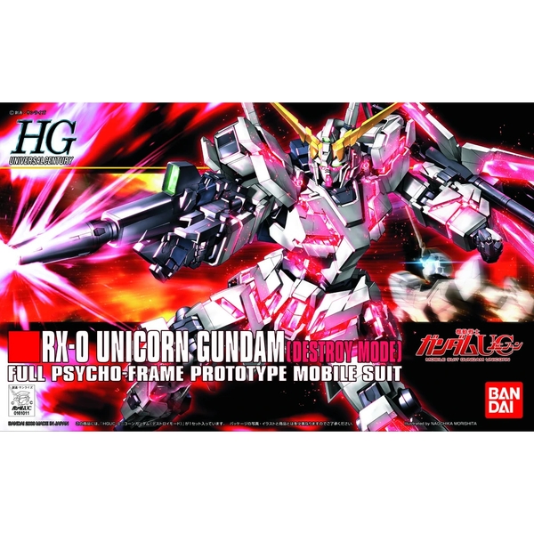 Mô Hình Gundam HG UNICORN DESTROY MODE RX-0 Bandai 1/144 HGUC Đồ Chơi Lắp Ráp Anime Nhật