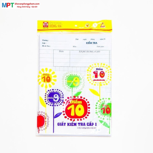 [MUA 3 TẶNG 1 BÚT CHÌ] Giấy Kiểm Tra Hồng Hà 4 Ôly 4919