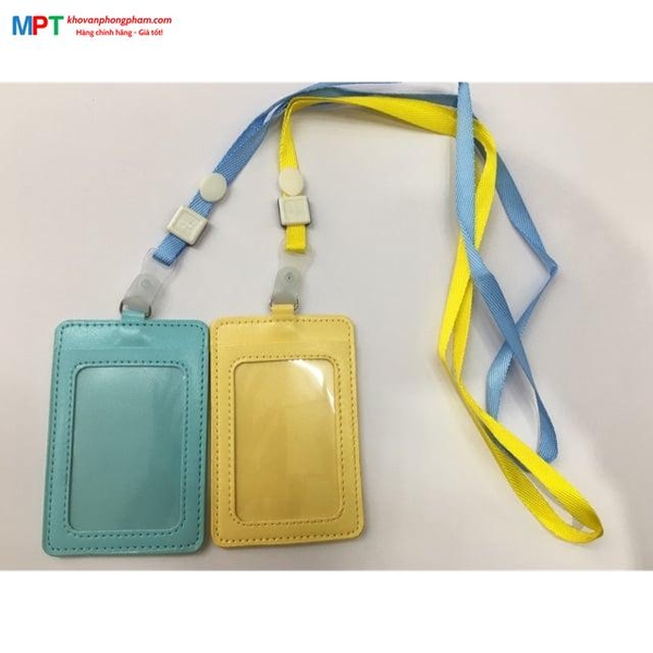 Combo 3 Bộ mặt thẻ da và dây đeo thẻ (KT bỏ vừa thẻ 5,5x8cm)