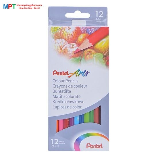 [CHÍNH HÃNG] Bút chì màu 12 màu Pentel CB8-12