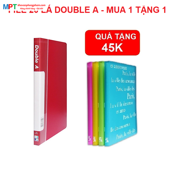 File lá 20 Trang Double A màu đỏ