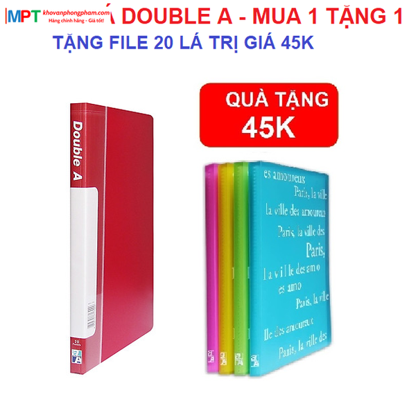 File lá 40 Trang Double A màu đỏ