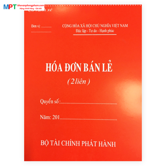 Hóa đơn bán lẻ A5 2 liên, 3 liên (13x19cm)