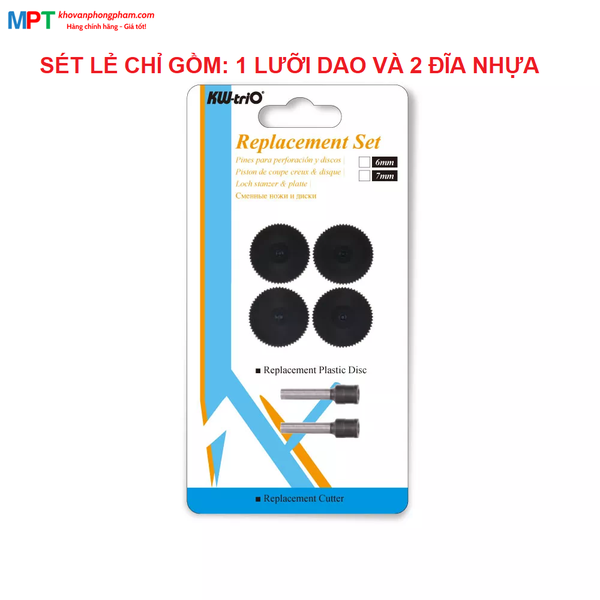 [CHÍNH HÃNG] Lưỡi dao đục lỗ Kw-TriO 09556 (Vỉ gồm 1 Lưỡi Dao + 2 Đĩa Nhựa)