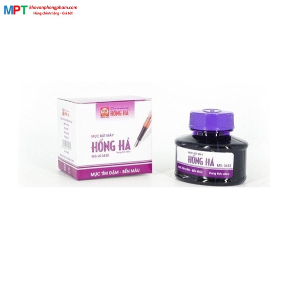 Mực bút máy Hồng Hà 3432 (mực tím đậm)
