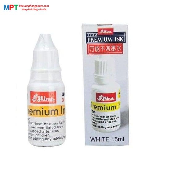 Mực dấu đóng trên mọi chất liệu Shiny SI-60 màu trắng 15ml