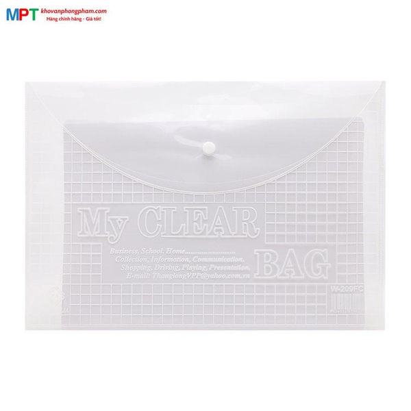 Túi clear bag khổ F loại dày TCT022F - 20 cái/tập