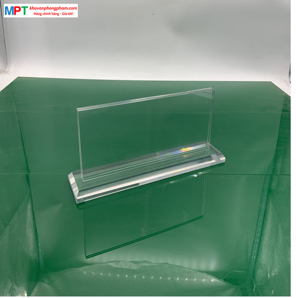 Biển chức danh mica trong suốt kích thước: 12x22m - Đế dày 2cm