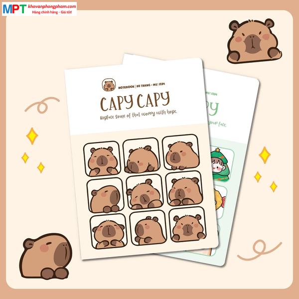 Vở kẻ ngang Hải Tiến 80 trang CAPY CAPY 7116 - Định lượng 70gsm - Mua 10 quyển tặng 1 bút bi