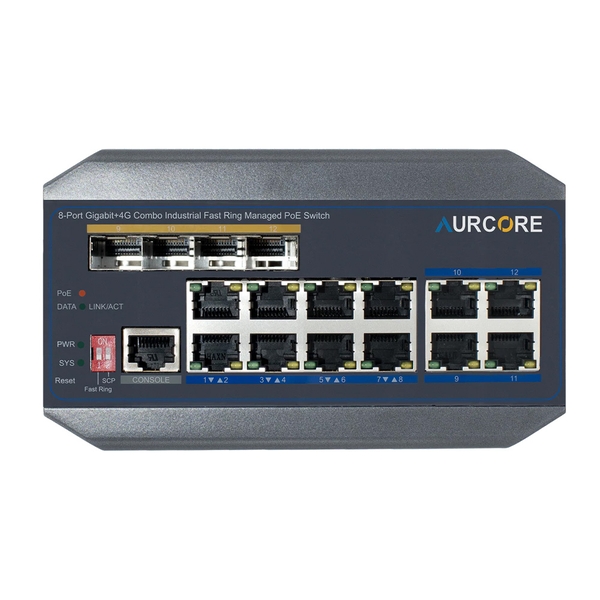 Switch công nghiệp AurCore AIS2003 L2+ 8GE - 4G Combo