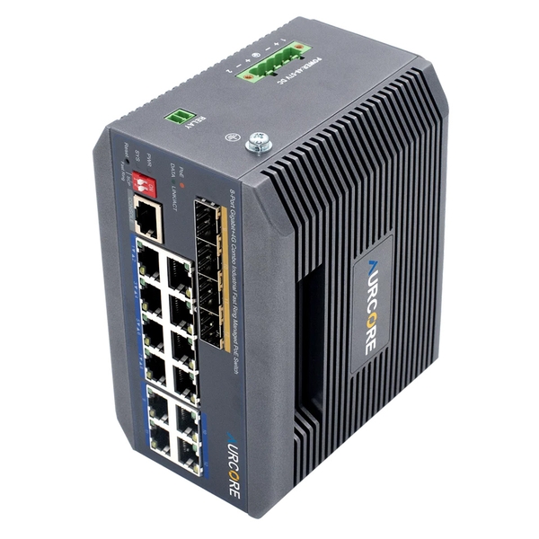 Switch công nghiệp AurCore AIS2003P L2+ 8GE - 4G Combo - PoE/PoE+