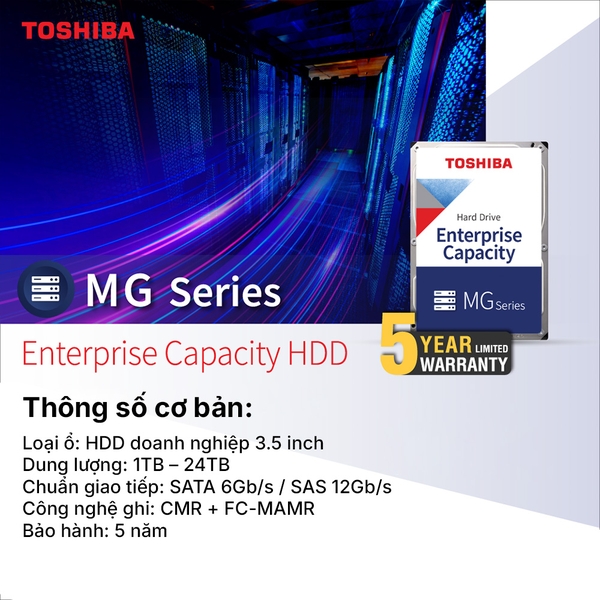Ổ Cứng HDD Toshiba Enterprise MG 3.5Inch Chuẩn SATA-III / SAS 3.5″ Chính Hãng