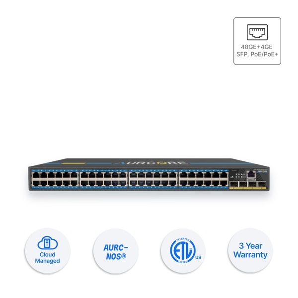 Thiết bị Switch doanh nghiệp Aurcore AES2003P 48 x GE | 4 x GE SFP, PoE/PoE+