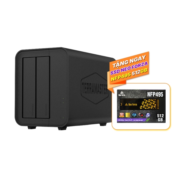 ComboThiết bị lưu trữ mạng DAS TerraMaster D2-320 2-bay và SSD Neo Forza