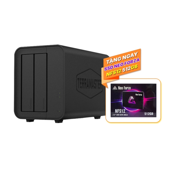 ComboThiết bị lưu trữ mạng DAS TerraMaster D2-320 2-bay và SSD Neo Forza