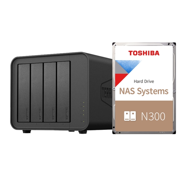 Combo thiết bị lưu trữ DAS TerraMaster D4-320 và ổ cứng HDD Toshiba N300 hoạt động 24/7