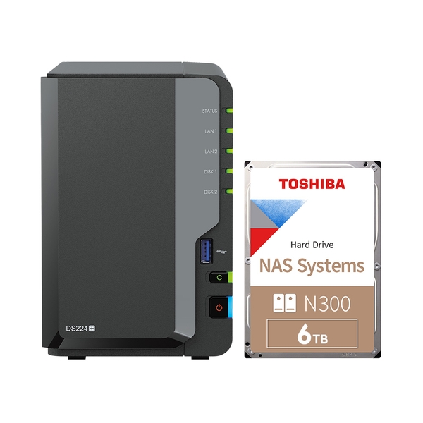 Combo thiết bị lưu trữ mạng NAS Synology DS224+ và Ổ cứng Toshiba N300